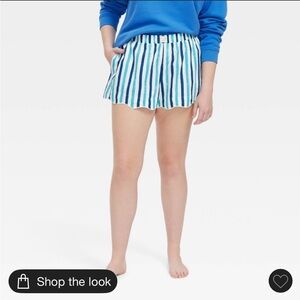 Women's Multi Stripe Poplin Boxer Shorts
Blue - Roller Rabbit x Target